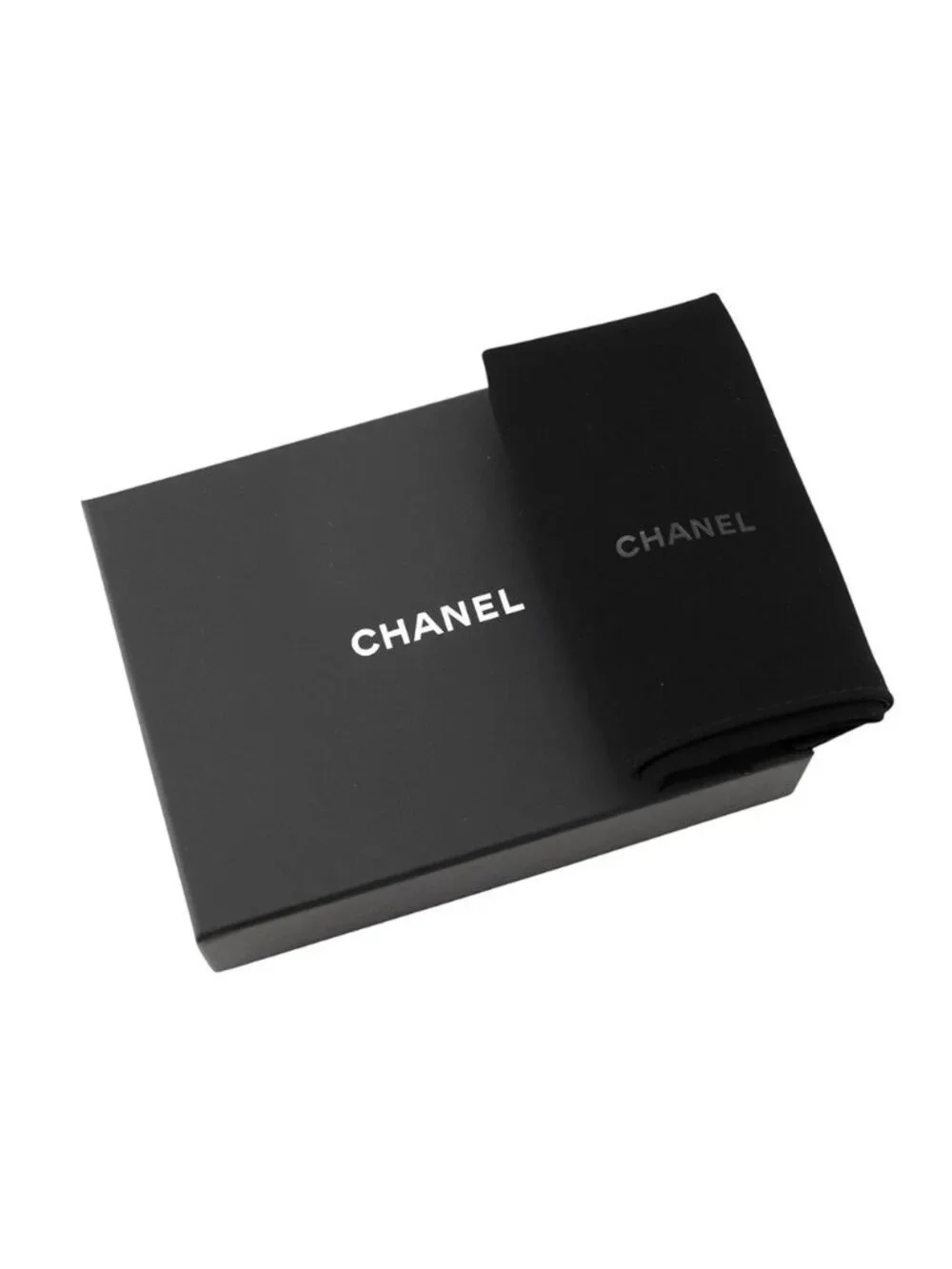 Chanel Trifold Wallet Quilted CC Logo Classic Small Flap Caviar Leather Black